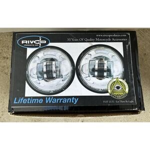 Motorcycle Lamps Rivco Chrome 4 1/2 in. LED Passing Lamps LED-135